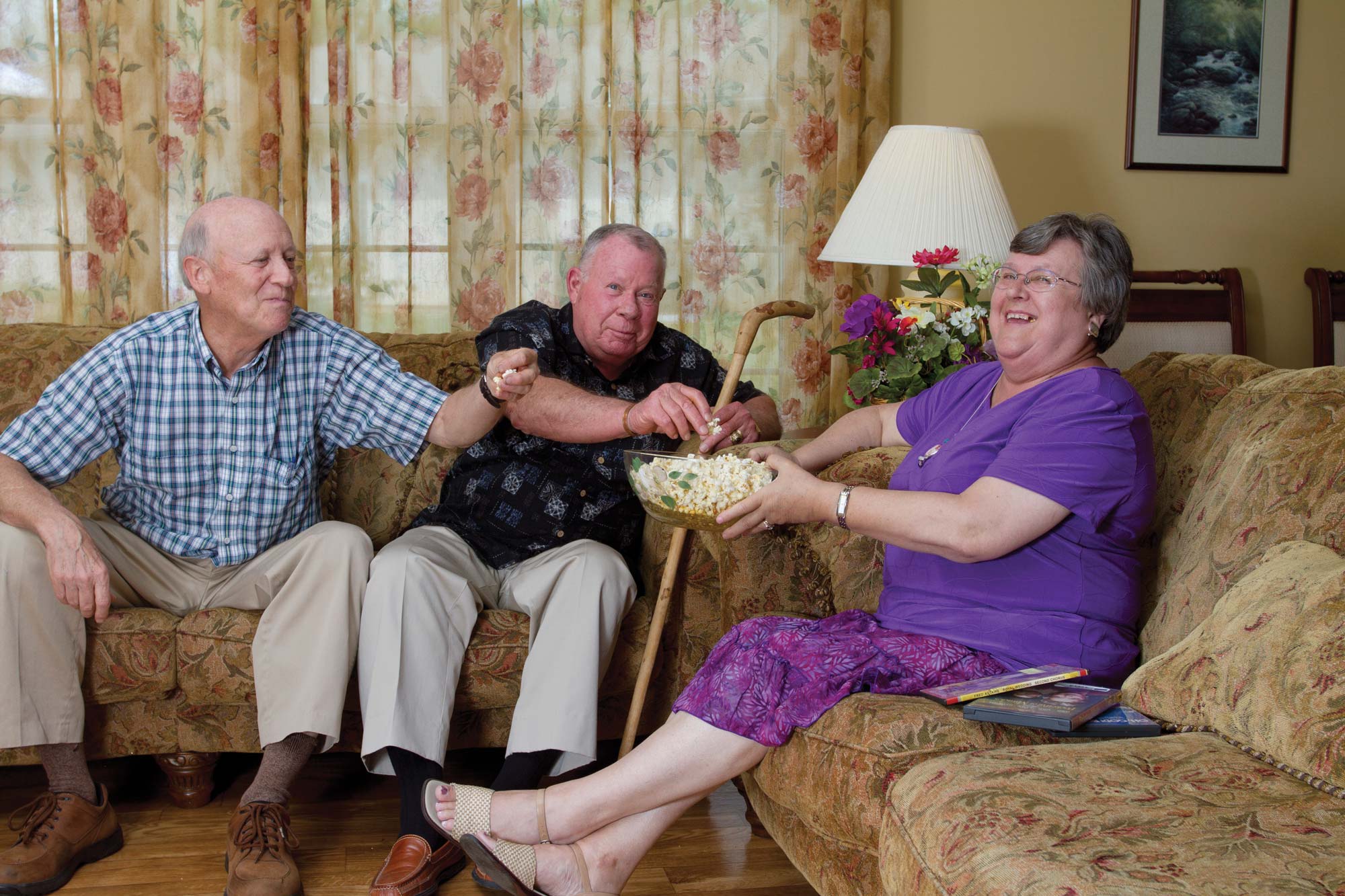Senior living patients smiling in Brevard, NC - Tore's Home Inc